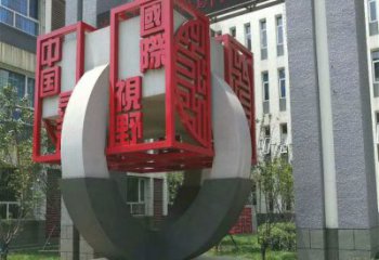 中式立方體雕塑 啞光幾何體雕塑 游樂場雕塑