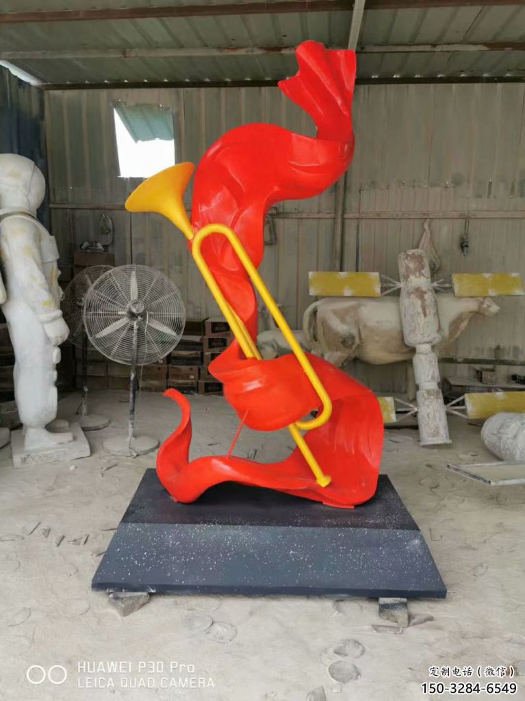 烤漆沖鋒號雕塑 烤漆大型擺件 博物館雕塑