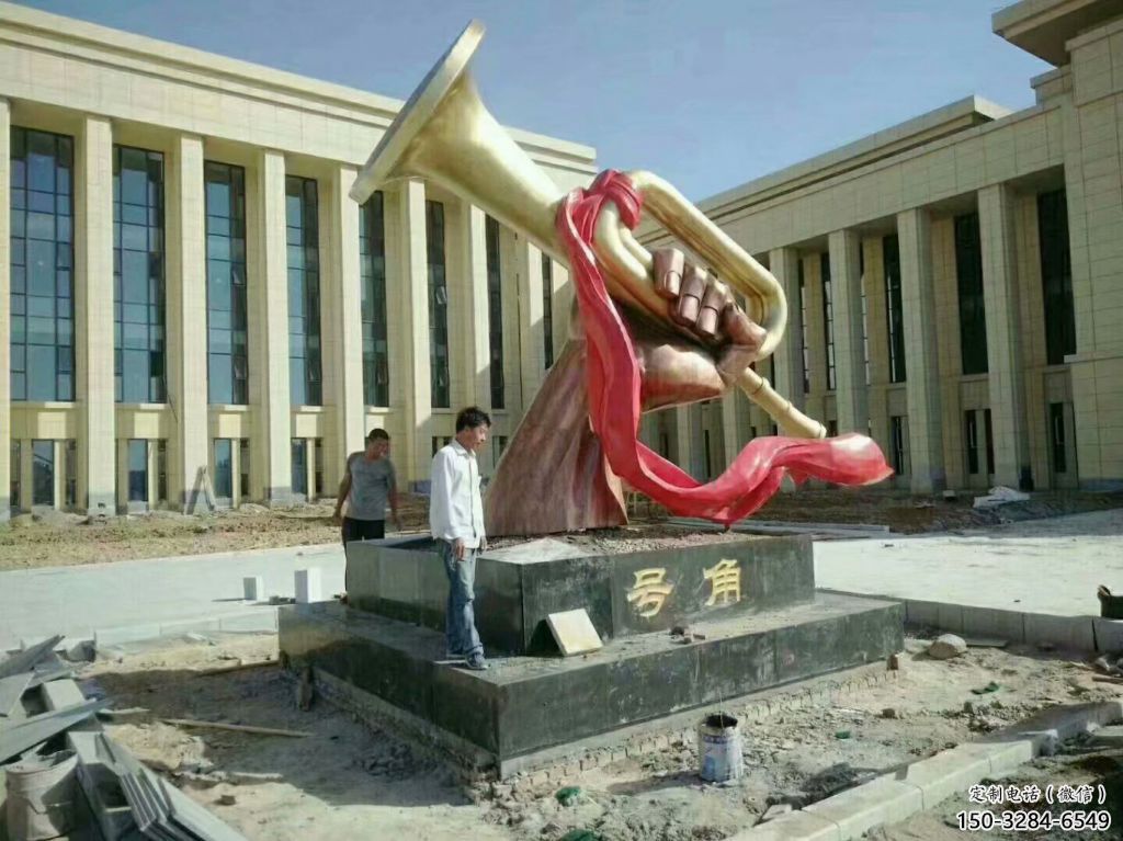 園林沖鋒號雕塑 田間彩繪雕塑 仿真擺件