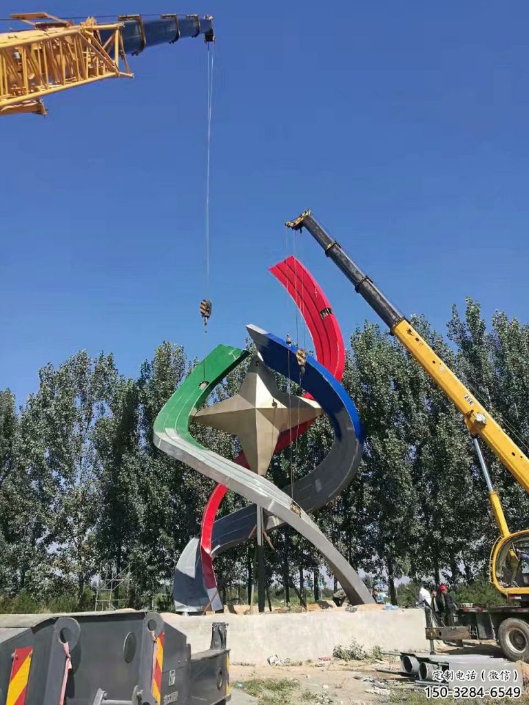 大型五角星雕塑 鍛造發光黨建雕塑 房地產紅色文化