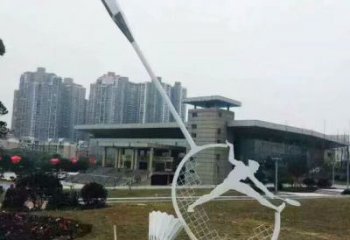 幾何球拍雕塑 發光公園體育雕塑 大門口網球拍雕塑