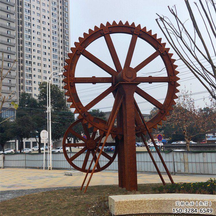 美陳水車雕塑 異形噴水雕塑 酒店仿古雕塑