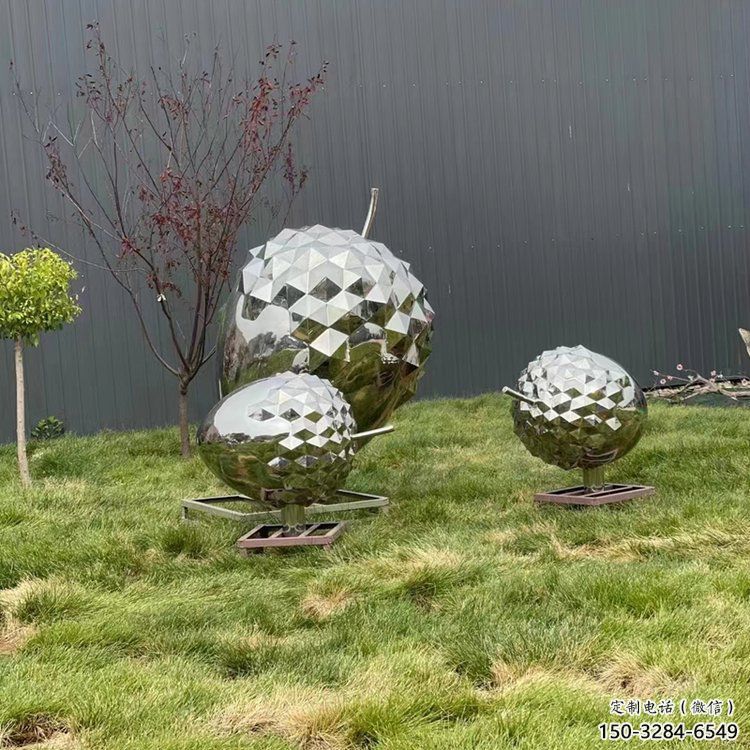 仿真松塔雕塑 電鍍現(xiàn)代松果造型 部隊雕塑