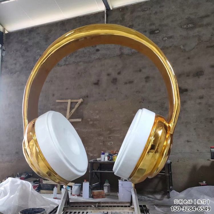 景觀耳麥雕塑 剪影音樂雕塑 商業(yè)街耳機雕塑