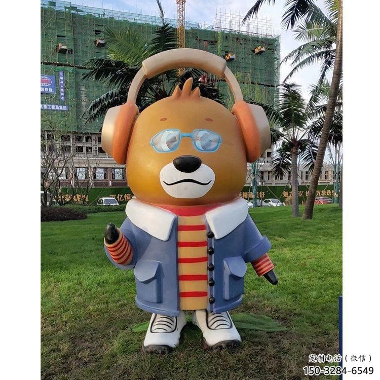 鑄造耳麥雕塑 中式村口耳機(jī)雕塑 景觀音樂雕塑