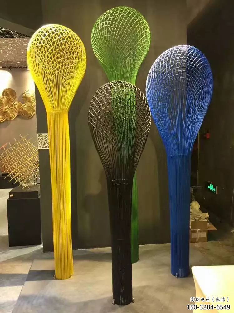 切面麥克風雕塑 燈光庭院話筒雕塑 校園音樂雕塑