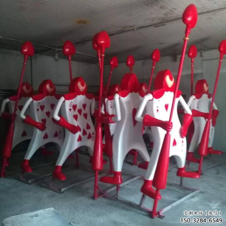 彩繪撲克雕塑 景觀雕塑 街頭撲克牌雕塑