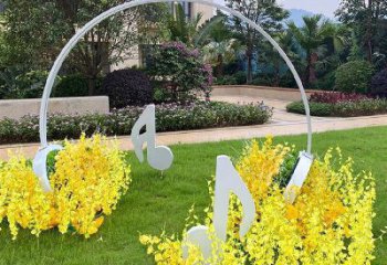 廣場耳麥雕塑 抽象音樂雕塑 烤漆耳機雕塑