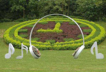 街道耳麥雕塑 現(xiàn)代音樂雕塑 彩繪耳機雕塑