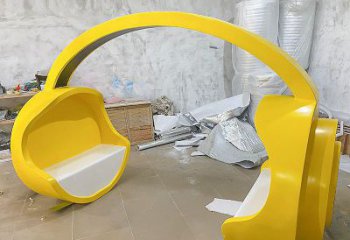 庭院耳麥雕塑 公園耳機雕塑 鍛造音樂雕塑