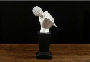 房地產(chǎn)麥克風(fēng)雕塑 現(xiàn)代音樂雕塑 幾何話筒雕塑