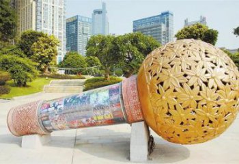 仿真麥克風(fēng)雕塑 電鍍現(xiàn)代音樂雕塑 部隊(duì)話筒雕塑
