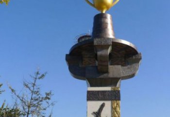 現代獎杯雕塑廠家 大型別墅區標識雕塑 彩繪紀念雕塑