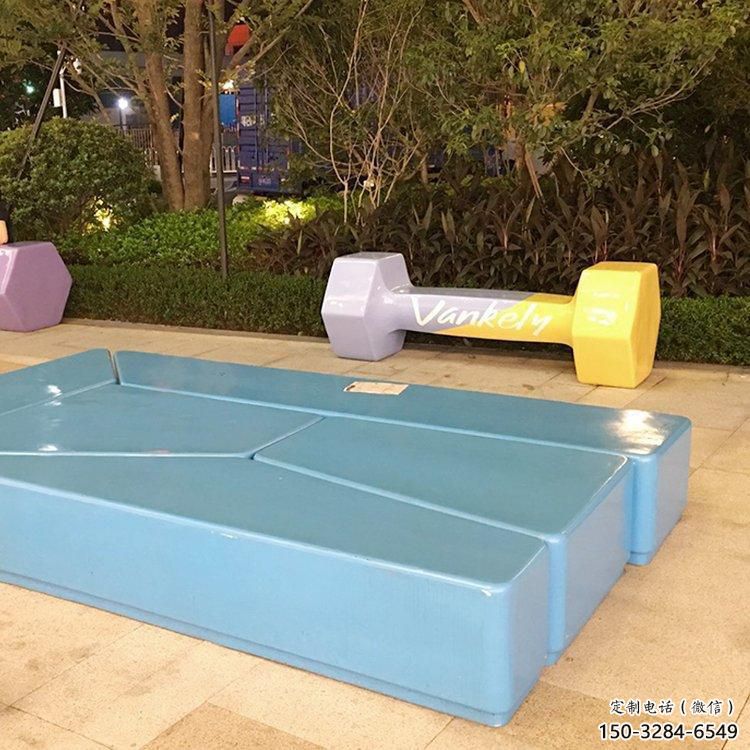 鑄造啞鈴雕塑 中式村口景觀雕塑 景觀體育雕塑