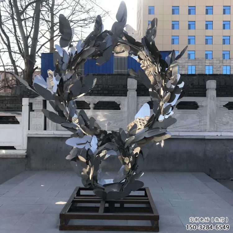 景觀花環(huán)雕塑 剪影環(huán)形雕塑 商業(yè)街雕塑