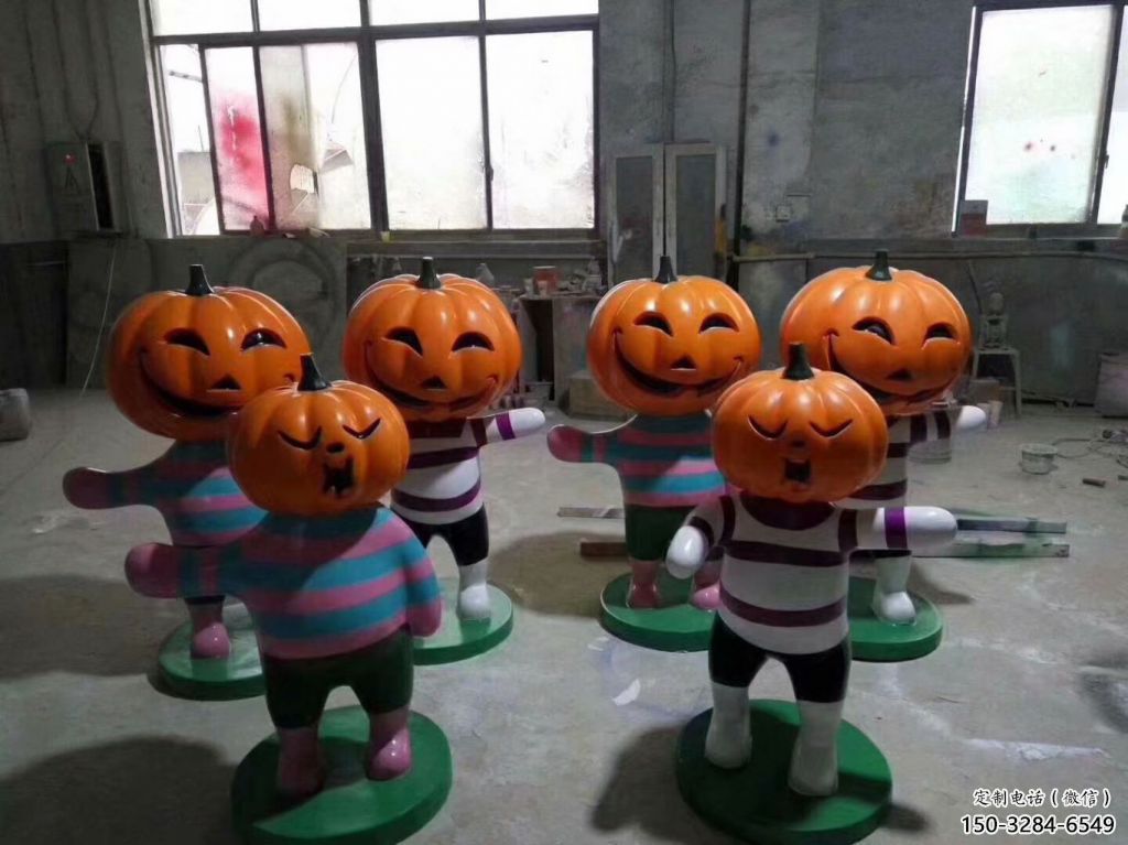 街道骷髏雕塑 現代鬼怪雕塑 彩繪骷髏頭雕塑