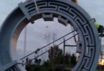 街道花環雕塑 現代環形雕塑 彩繪雕塑