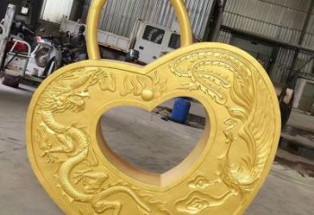 戶(hù)外鎖子雕塑 噴漆同心鎖雕塑 燈光雕塑