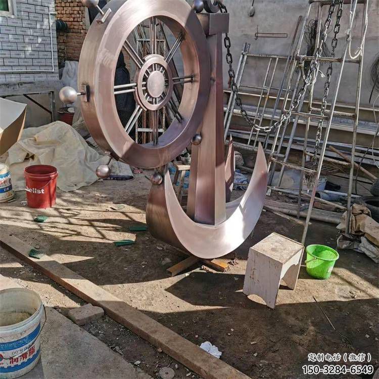 幾何船錨雕塑 發光公園雕塑 大門口碼頭雕塑