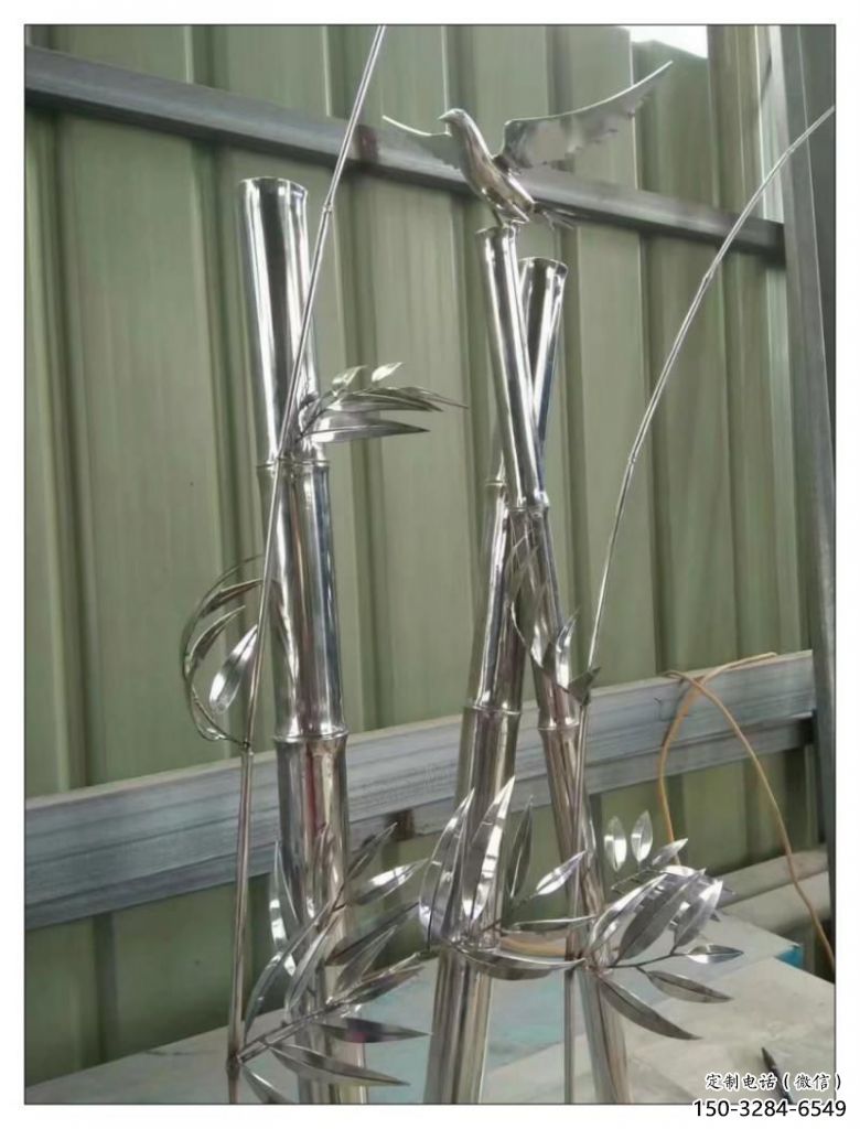 彩繪竹葉雕塑 懸空餐飲店竹類雕塑 街頭植物雕塑