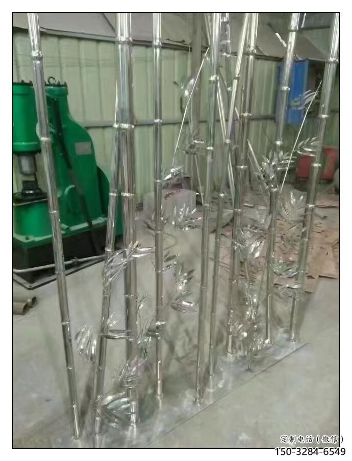 鍛造竹葉雕塑 懸空餐飲店竹類雕塑 戶外植物雕塑