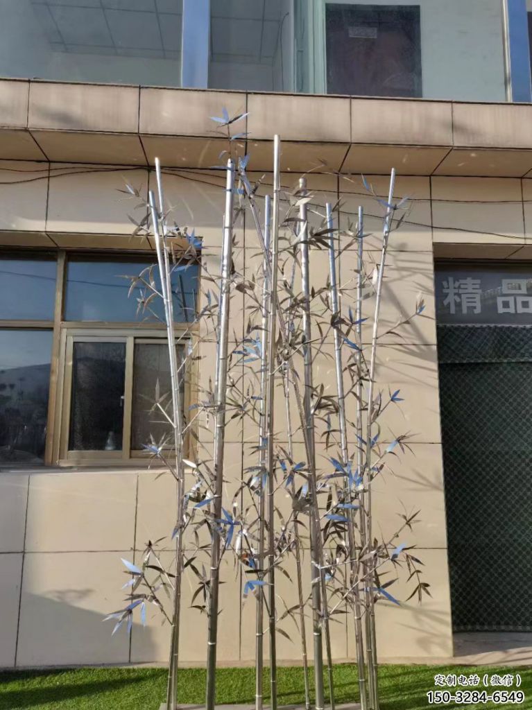 景觀竹葉雕塑 烤漆大型竹類雕塑 酒店植物雕塑