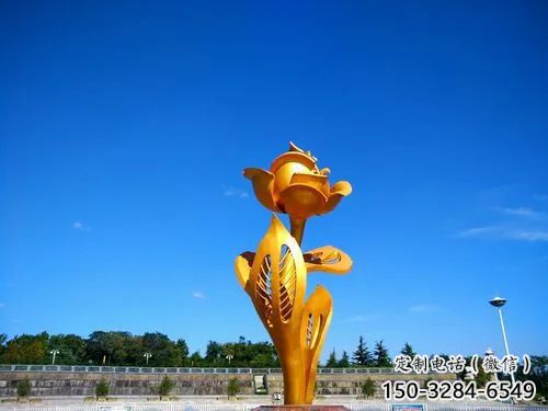 美陳月季花雕塑 異形噴水花朵雕塑 酒店花卉雕塑