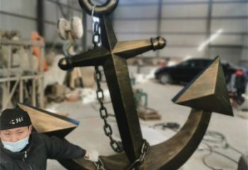 拉絲船錨雕塑 鏤空創意雕塑 別墅區雕塑