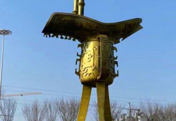 現(xiàn)代酒尊雕塑 大型別墅區(qū)酒尊杯雕塑 彩繪酒器雕塑