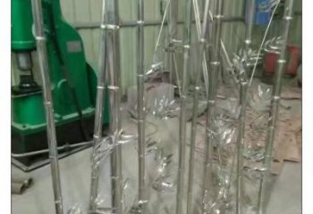 鍛造竹葉雕塑 懸空餐飲店竹類雕塑 戶外植物雕塑