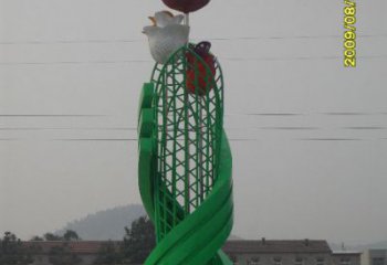 景觀月季花雕塑 剪影花卉雕塑 商業(yè)街花朵雕塑