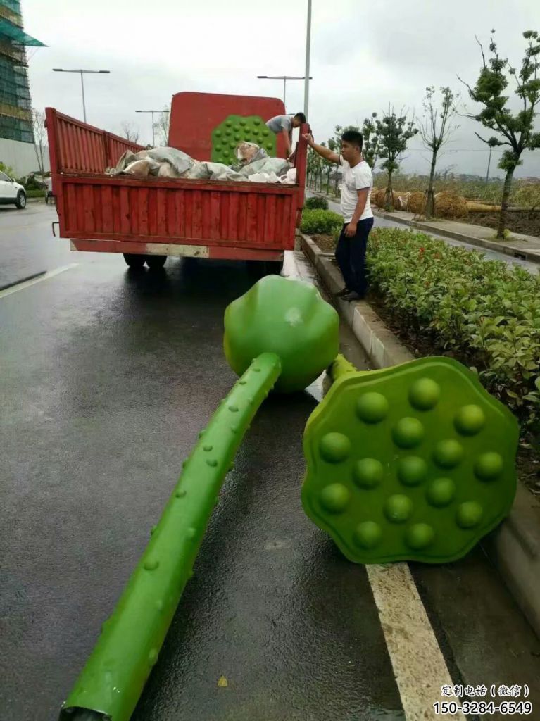公園蓮藕雕塑 創(chuàng)意企業(yè)雕塑 美陳蓮科雕塑