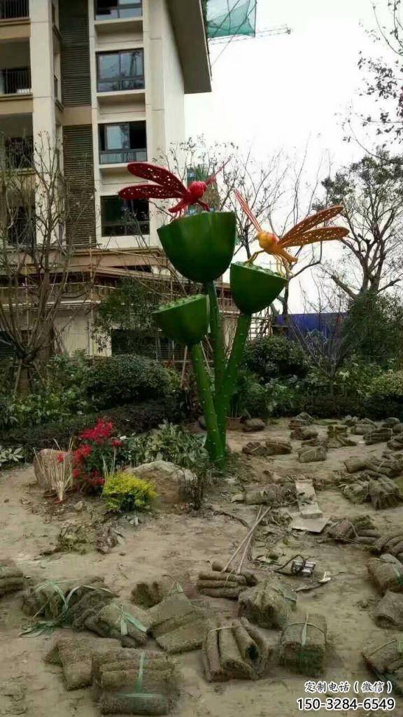 廣場(chǎng)蓮藕雕塑 抽象蓮科雕塑 烤漆雕塑