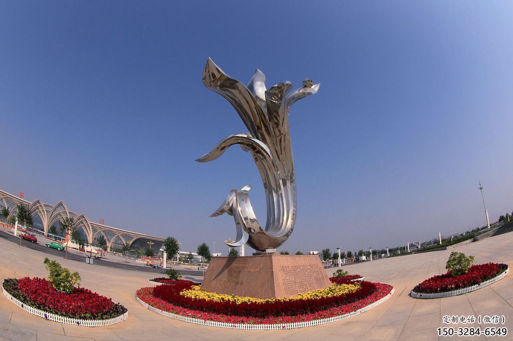 幾何蘭花雕塑 發(fā)光公園雕塑 大門口玉蘭花雕塑