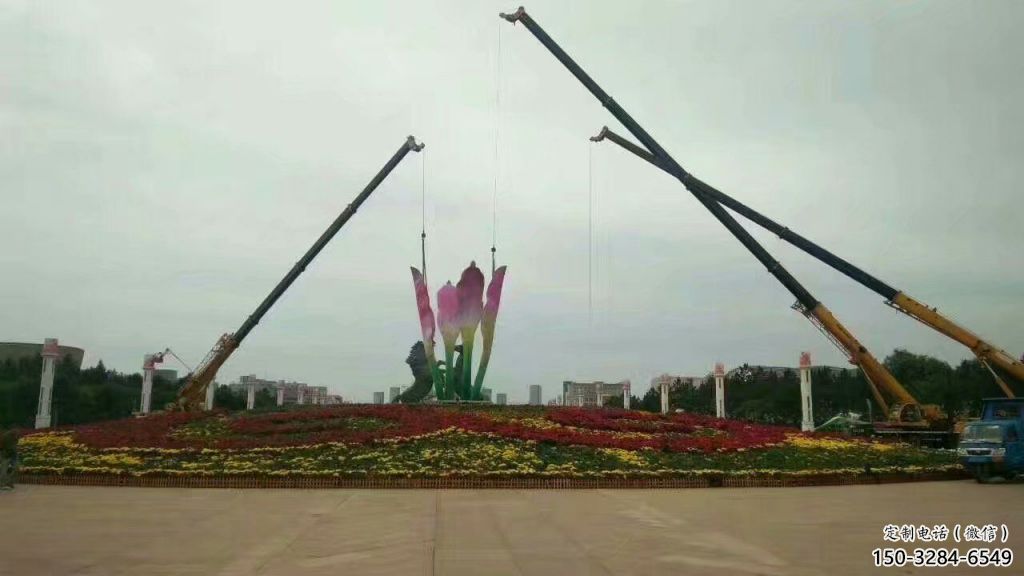 現(xiàn)代蘭花雕塑 大型別墅區(qū)玉蘭花雕塑 彩繪雕塑