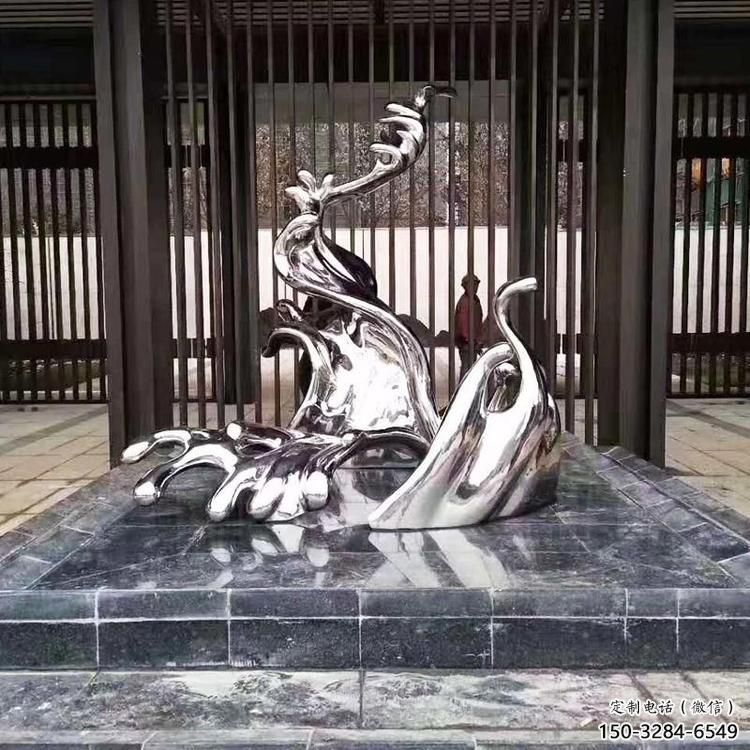彩繪水花雕塑 電鍍現(xiàn)代水景雕塑 公園雕塑