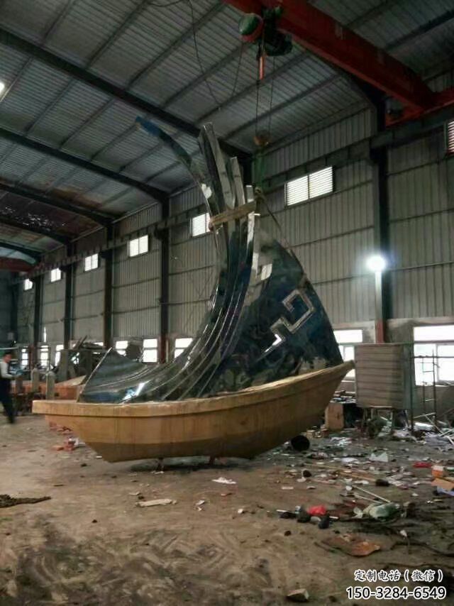 戶外揚(yáng)帆雕塑 噴漆風(fēng)帆雕塑 抽象遠(yuǎn)航雕塑