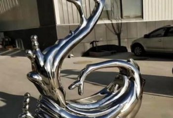 仿真水花雕塑 電鍍現(xiàn)代水景雕塑 戶外雕塑