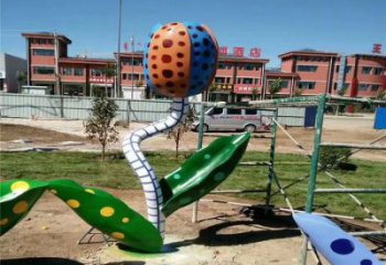 噴漆喇叭花雕塑 中式村口花卉雕塑 草地雕塑