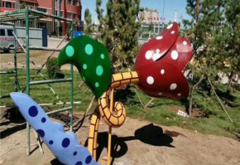 彩繪喇叭花雕塑廠家 景觀雕塑 街頭花卉雕塑