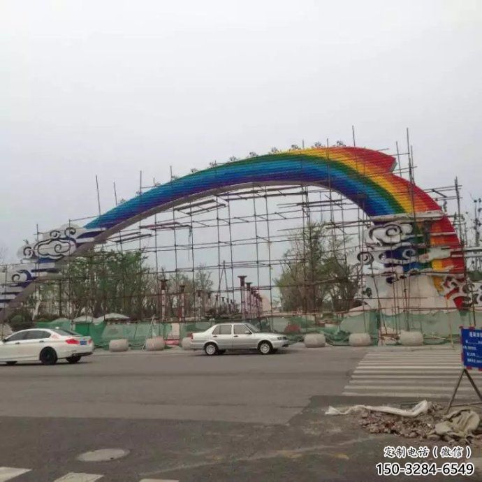 祥云大門(mén)雕塑，城市地標(biāo)建筑，不銹鋼祥云大門(mén)雕塑