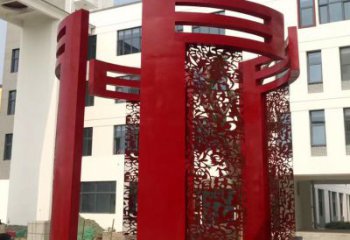 鏤空門套雕塑，烤漆工藝，不銹鋼鏤空門套雕塑