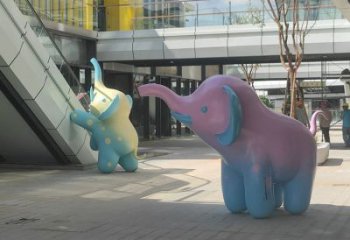 彩繪大象雕塑生產，景區案例，景觀大象雕塑優選