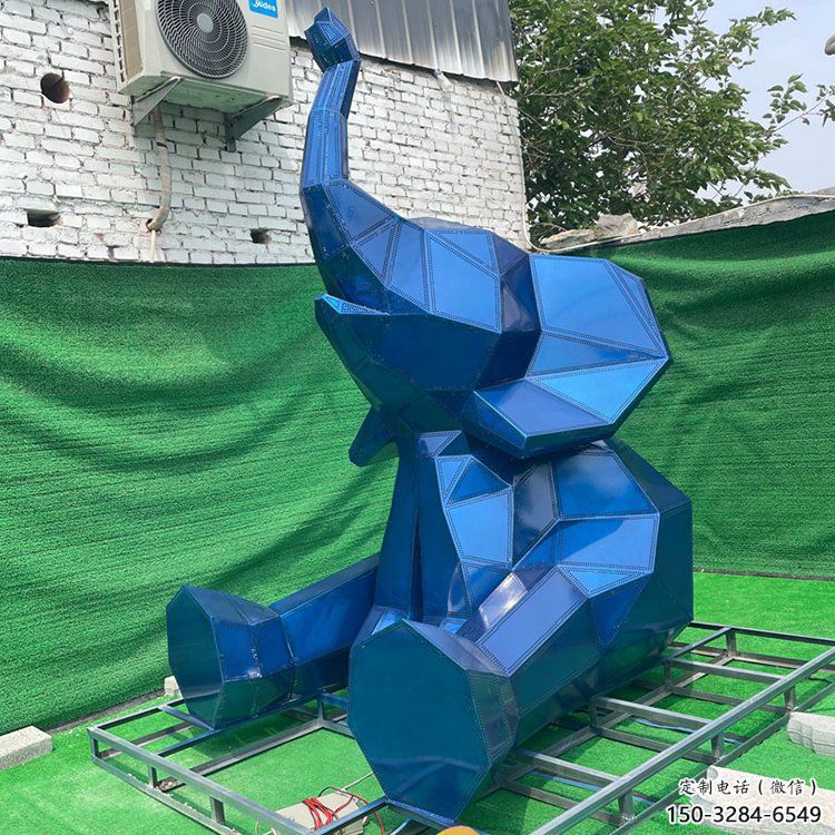 大型大象雕塑常用，戶外擺放，烤漆大象雕塑展示