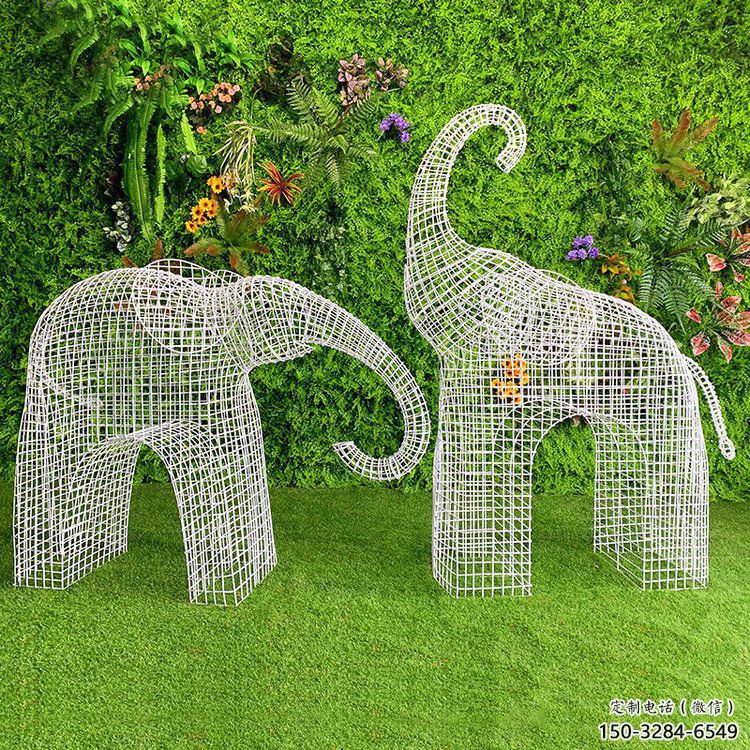 大象雕塑工程制作，城市雕塑，景觀鏤空大象雕塑生產