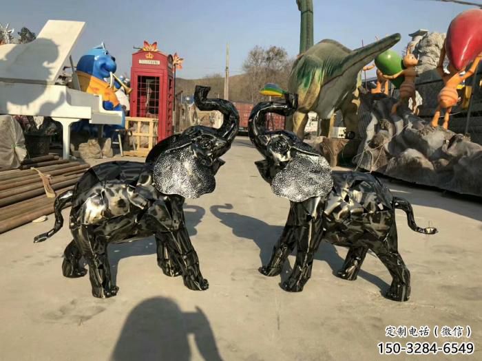房地產(chǎn)大象雕塑精品，標(biāo)識(shí)雕塑，鐵藝大象雕塑供給