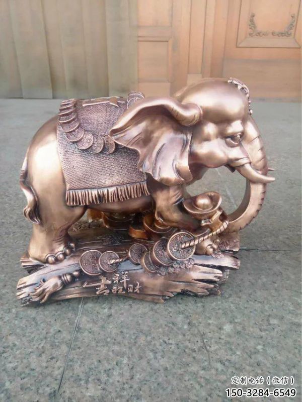 標志大象雕塑精選，歐式風格，紅銅大象雕塑指用