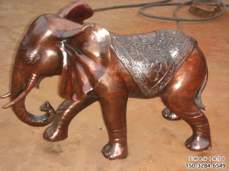 大象雕塑訂做，美陳雕塑，紅銅大象雕塑制作