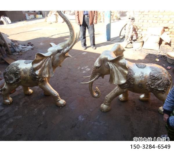 大象雕塑制作優選，戶外雕塑，軟裝銅大象雕塑優選