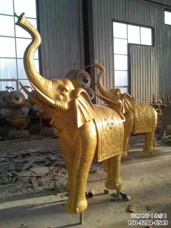 園林大象雕塑供給，景區雕塑，黃銅大象雕塑優選